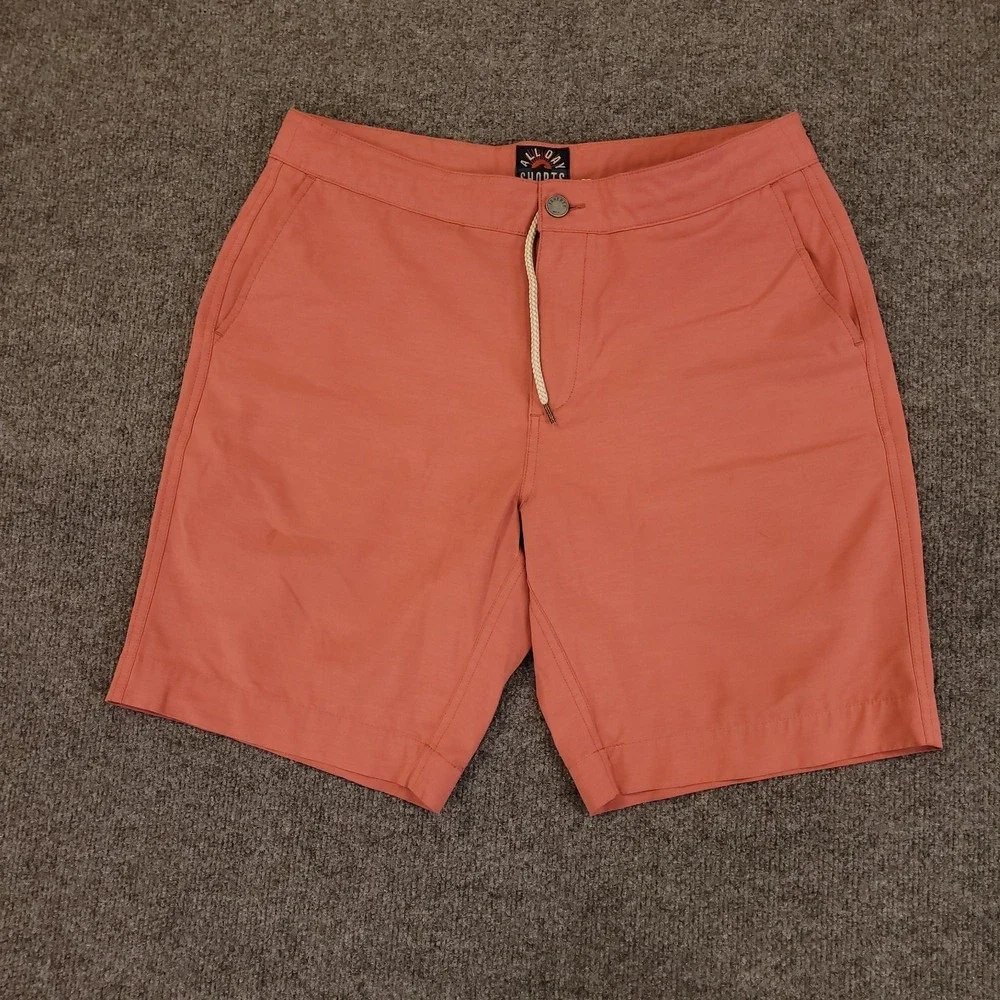 Faherty All Day Golf Shorts Mens 33x8 Salmon Performance Stretch Drawstring